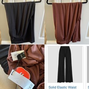 Cider wide leg ribbed pant bundle lot brown black tik tok pant